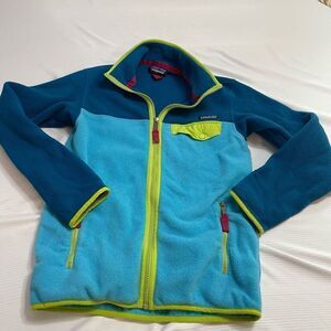 Patagonia Synchilla Blue Colorblock Full Zip Fleece Jacket Size XS